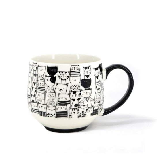 Ma Maison Black & White Cat Mug, 500 ml