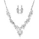 thumbnail image 1 of Collar de boda con perlas de imitación: lindo collar llamativo de joyería de novia con aretes, 1 of 6