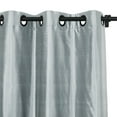 thumbnail image 3 of TWOPAGES Luxury Black Grommet 42 W X 102 L Inch Curtain 100% Dupioni Silk Light Filtering Drape for Bedroom, 1 Panel, Ice Blue, 3 of 6