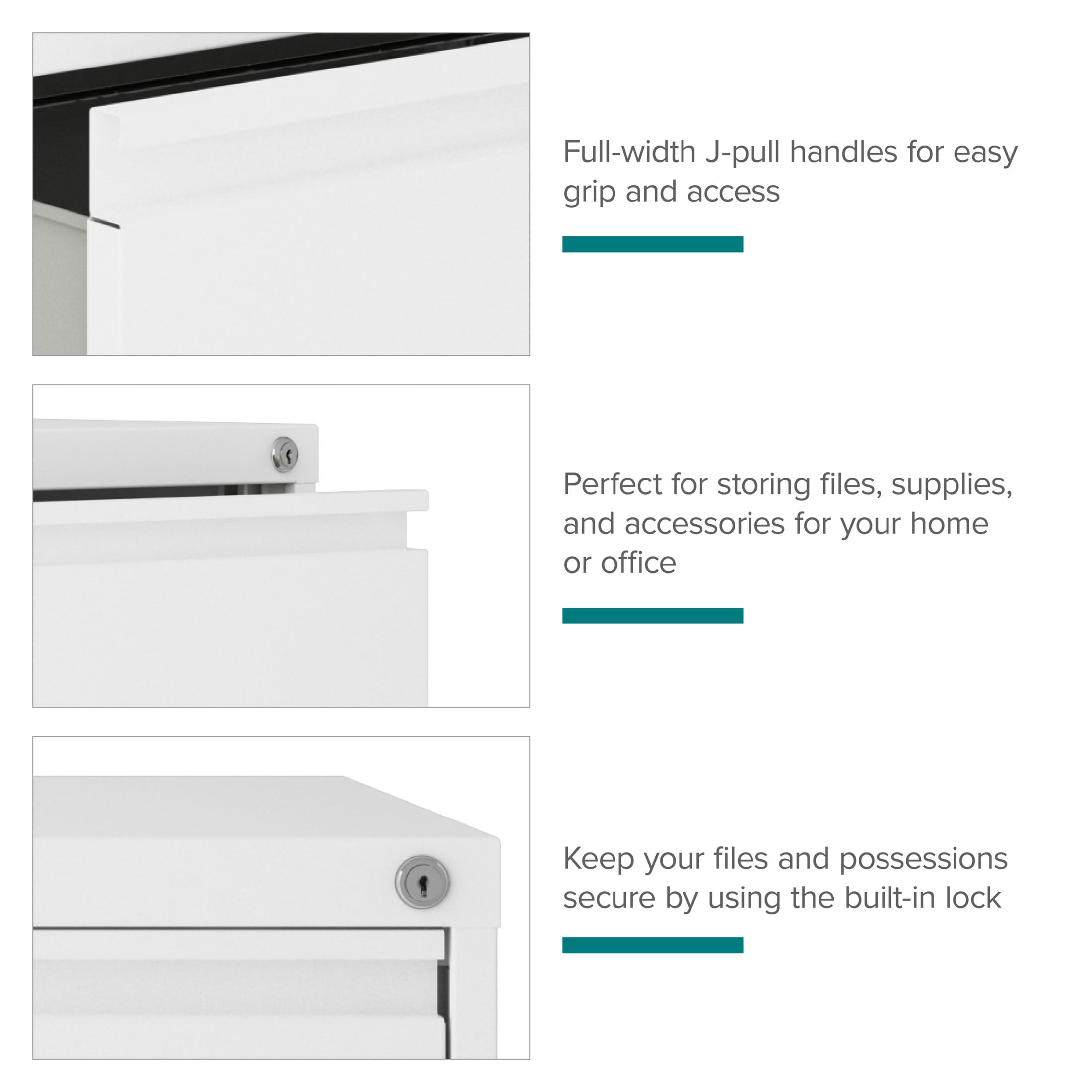 Hirsh 30 inch Wide 2 Drawer Lateral 101 File Cabinet for Home or Office, White