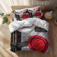 thumbnail image 2 of Red Gray Black Duvet Cover Set Full Size Abstract Round Modern Art Soft Lightweight Comforter Covers 4 Piece Bedding Set with 1 Duvet Cover 1 Bed Sheet & 2 Pillow Shams, 2 of 8