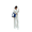 White, variant on 2 Piece Casual V Neck Knit Wide Leg Sweater Lounge Set Sweatsuit with Tassel Sleeve Details, Women's Standard Size