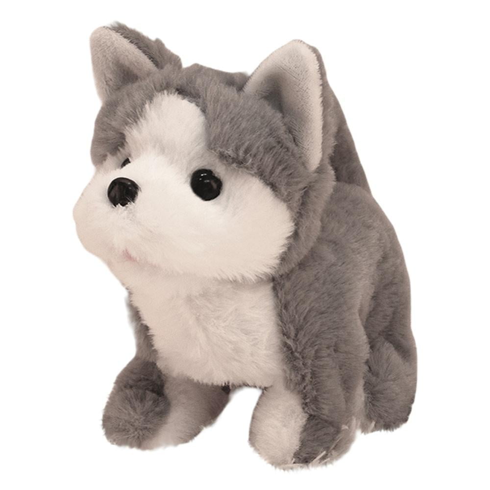 WALKING BARKING TOY MOVING GREY COLOR HUSKY DOG  battery operated NEW fun pet 