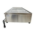 thumbnail image 6 of TECHTONGDA Buffet Food Warmer Five Full Size Pan Bain-Marie Canteen Steam Heater Stainless Steel, 6 of 10