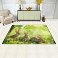 thumbnail image 3 of Dreamtimes Lightweight Soft Area Rugs 31x20 Inch, Rabbits Under Sunlight Floor Mat Doormat for for Rooms Entrance Hardwood Floor Living Room 2'7" x 1'8"） Nursery Rugs, 3 of 6