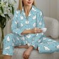 thumbnail image 6 of Picia Funny Chicken Pattern Women’s Long-Sleeve Sleepwear Set - Soft 2-Piece Loungewear with Pockets, Comfy PJs for Relaxing Nights-Medium, 6 of 7