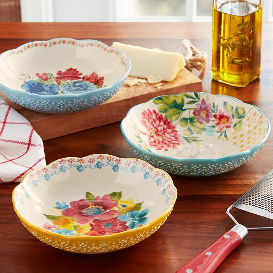 The Pioneer Woman Floral Medley Assorted Ceramic 7.5-inch Pasta Bowls, 3-Pack - image 2 of 9