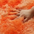 thumbnail image 3 of Round Area Rug Orange Circle 4.6ft Soft Fluffy Plush Shaggy Furry Carpet Floor Mat for Bedroom Living Room, 3 of 5