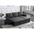 thumbnail image 3 of HomeStock City Chic L-Shaped Fabric Reversible, Easy Convertible Pull-Out Sleeper Sectional Sofa-Color:Dark Gray, 3 of 9