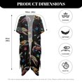 thumbnail image 6 of SCRAWLGOD Sea Turtle Plumeria Print Womens Swimsuit Coverup Open Front Loose Kimono Swimsuit Cover Up Quick Dry Soft Bathing Suit Cover Up for Beach Party, 6 of 6