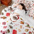 thumbnail image 4 of Homewish Kawaii Santa Claus 7pcs Bedding Comforter Set for Boys Girls,Merry Christmas Queen Bedding Sets Super Cozy,Xmas Gingerbread Man Queen Sheet Sets,Breathable Home Decor,Reversible, 4 of 8