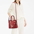 thumbnail image 2 of Stylago Women's Top Handle Purses with Embroidery Flower Leather Handbags Zipper Crossbody Shoulder Bags Ladies Work Tote Red, 2 of 4