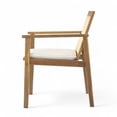 thumbnail image 6 of Olurrisa Outdoor Dining Chair Set of 2, Acacia Wood Frame with Wicker Backrest and Beige Cushions for Patio, 6 of 8