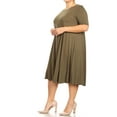thumbnail image 2 of MOA COLLECTION Women's Plus Oversize Solid Casual Loose Fit Short Sleeve Jersey Knit A-Line Midi Dress, 2 of 5