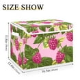 thumbnail image 3 of Cute Raspberry Floral Large Storage Bins with Linen Collapsible Lid Storage Box 16.7 x 12.6 x 11.8in, 3 of 7