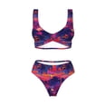 thumbnail image 4 of Daiia Retro Palms Women's Bikini Set Two Piece Swimsuit High Waisted Bikini Adjustable Straps Bikini Perfect for Beach, Pool, and Summer Vacation-X-Large, 4 of 9