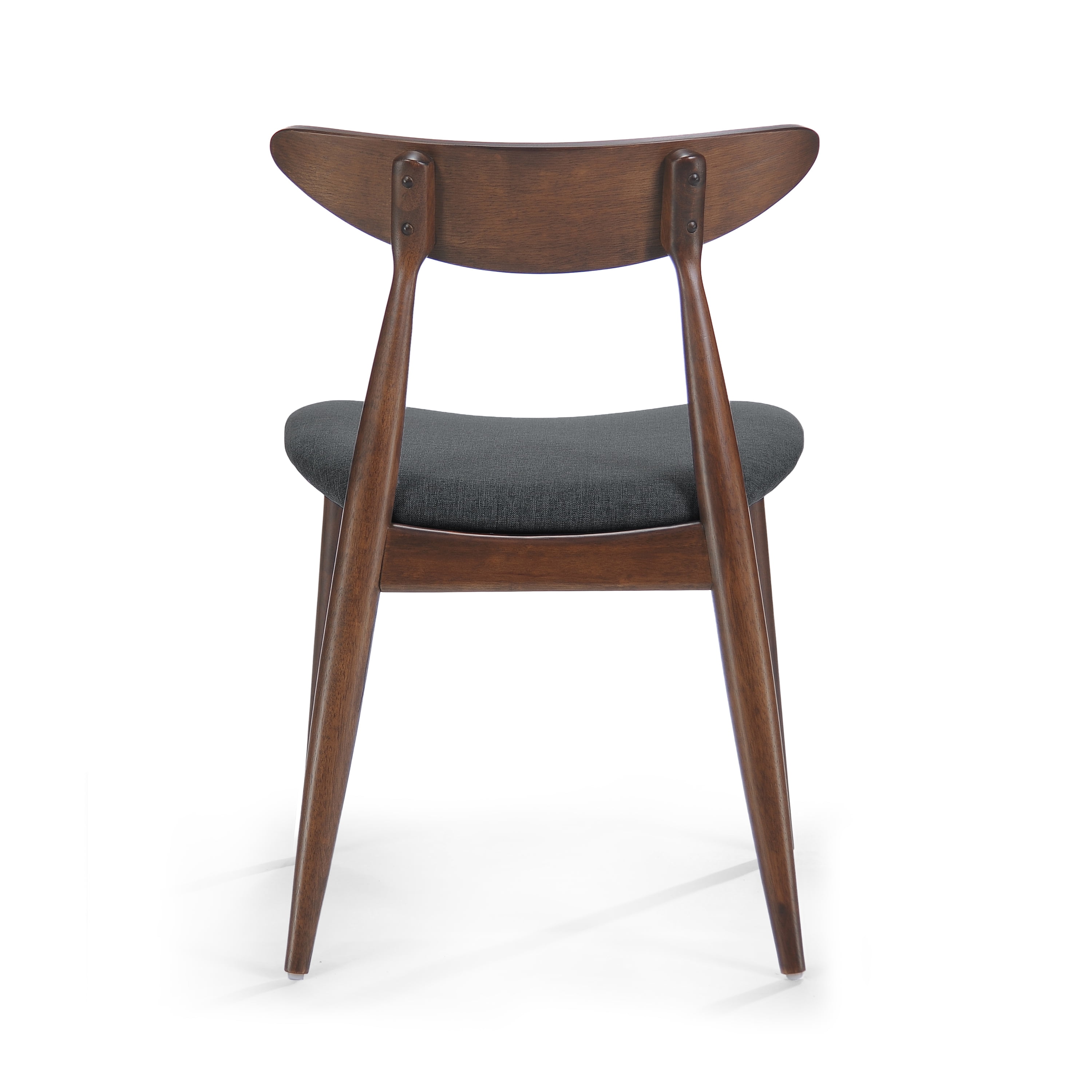Noble House Branson Indoor Dining Chairs (Set of 2), Charcoal, Walnut