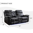 thumbnail image 2 of Othniel Power Loveseat Recliner Sofa with Bass Speaker,LED Light,USB Port,Cup Holder,Storage Console Black, 2 of 7