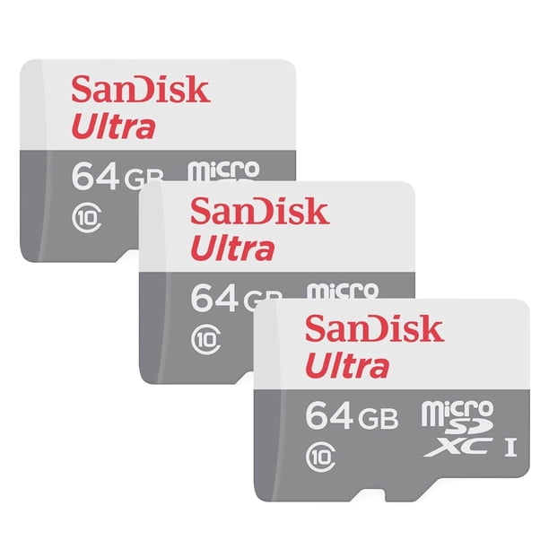 Tarjeta de memoria SanDisk Ultra 64GB microSDXC con adaptador SD x3