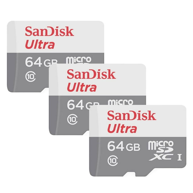 Tarjeta de memoria SanDisk Ultra 64GB microSDXC con adaptador SD x3