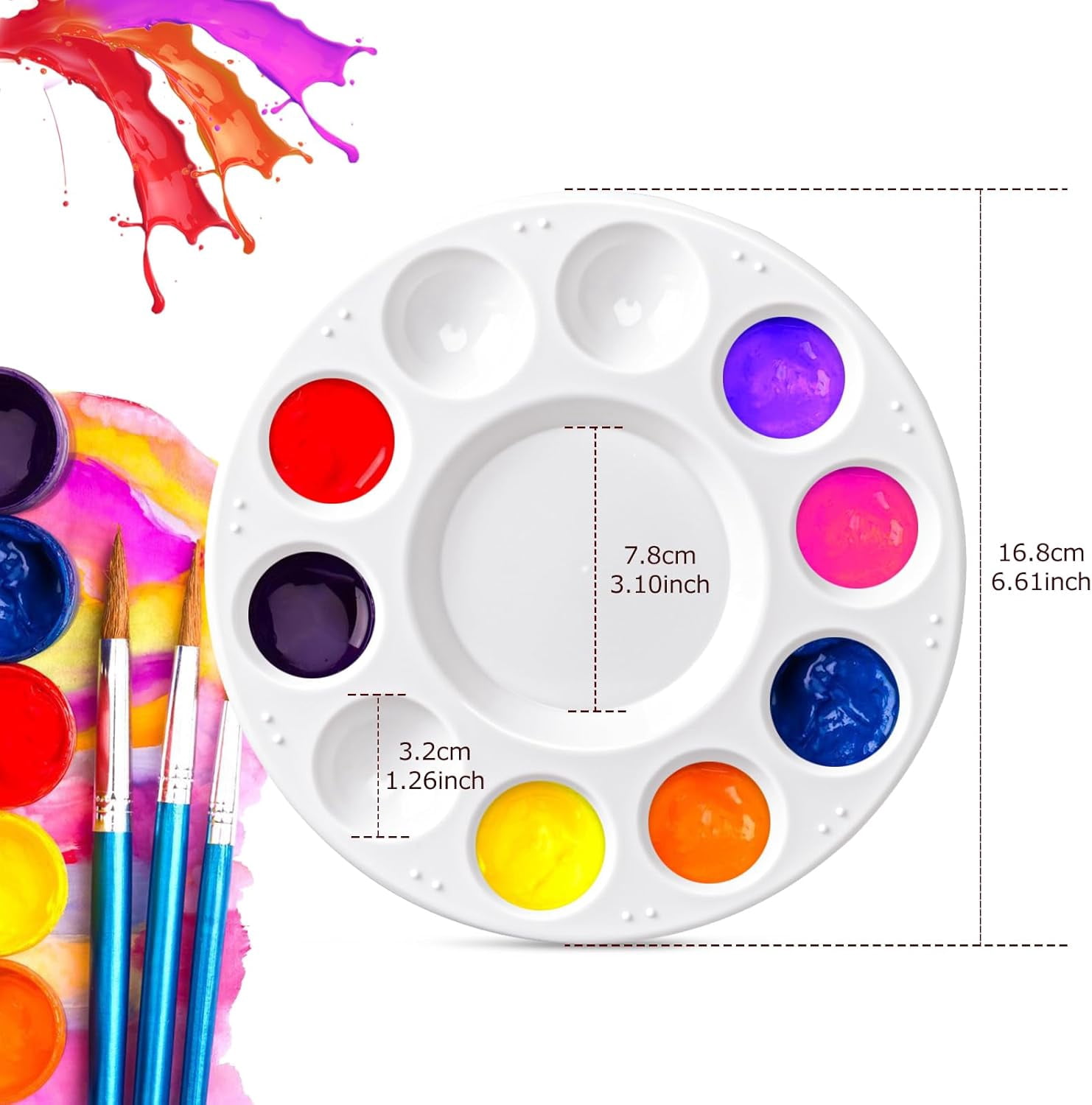20Pcs Paint Tray s, Plastic Paint Pallets, Watercolor Painting Tray for Painting Party, DIY Craft and Art Painting