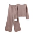 thumbnail image 4 of Aqestyerly Ensembles pour Femmes 2024 Ensembles Décontractés pour Femmes à Manches Longues à Col Rond Chandails Hauts à Rayures Pantalons Longs Ensembles, 4 of 5