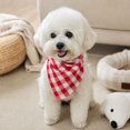 thumbnail image 6 of Red Plaid Drool Bib, Buffalo Check Fall Bandana for Dogs, Washable Cotton Fall Pet Scarf for Small Pets, Christmas Pet Bandana Holiday Gift for Puppy Kitten, Lightweight Triangle, 6 of 8