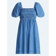 thumbnail image 5 of Free Assembly Women's and Women's Plus Puff Sleeve Peasant Mini Dress, Sizes XS to 4X, 5 of 5