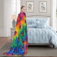 thumbnail image 5 of Peacock Feathers Blanket Soft flannel Throw Blanket Plush Blankets for Couch Bed Peacock Gifts for Boys Girls Kids Adults, 5 of 6