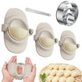 thumbnail image 2 of AMERTEER 7Pcs Dumpling Maker Reusable Dumpling Press Mold with 3 Dough Cutter and 1 Spoon 304 Stainless Steel Dumpling Maker Machine Safe Empanada Press Mold Set for Dumpling Kitchen, 2 of 7