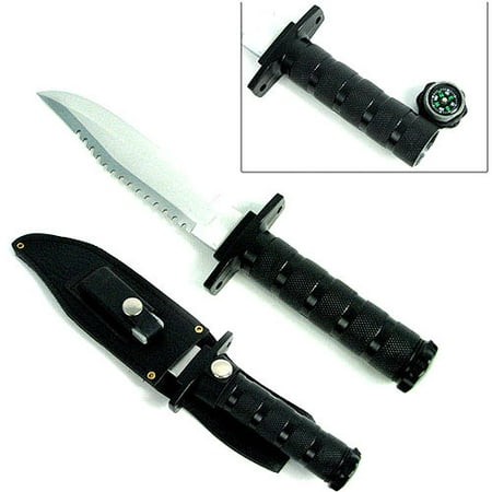 Whetstone 10" Black Survival Knife with Survival Gear