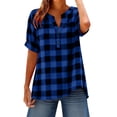 thumbnail image 2 of Avtoify Women's Casual Shirt Button Shirt Short Sleeve Open Button V-Neck Pocket Top Women's Top, 2 of 7
