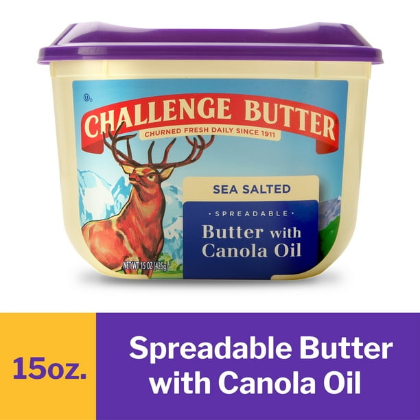 Challenge Butter Spreadable Butter with Canola Oil 15 oz. Tub Walmart