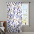 thumbnail image 4 of Purple Brown Spring Floral Sheer Curtains 45" Long, Watercolor Blooming Botanical Summer Light Filering Curtains, Breathable Simi Curtain Privacy Drapes for Kitchen Bathroom Small Window Treatment, 4 of 9