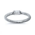 thumbnail image 1 of Women's Sterling Silver Baguette CZ Stackable Band Anniversary Ring 4MM ( Size 5 to 10 ), 1 of 2