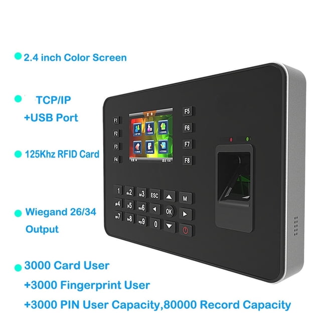 Machine de Présence par Empreinte Digitale 3000, Enregistreur de Temps de Présence Biométrique, Carte Rfid 125khz TCP/IP, Calculs Précis