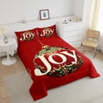 thumbnail image 4 of Merry Christmas Toddler Bedding Set,Happy New Year Comforter Set,Red Christmas Down Comforter,Xmas Snowflake Bed Set Microfiber, 4 of 7