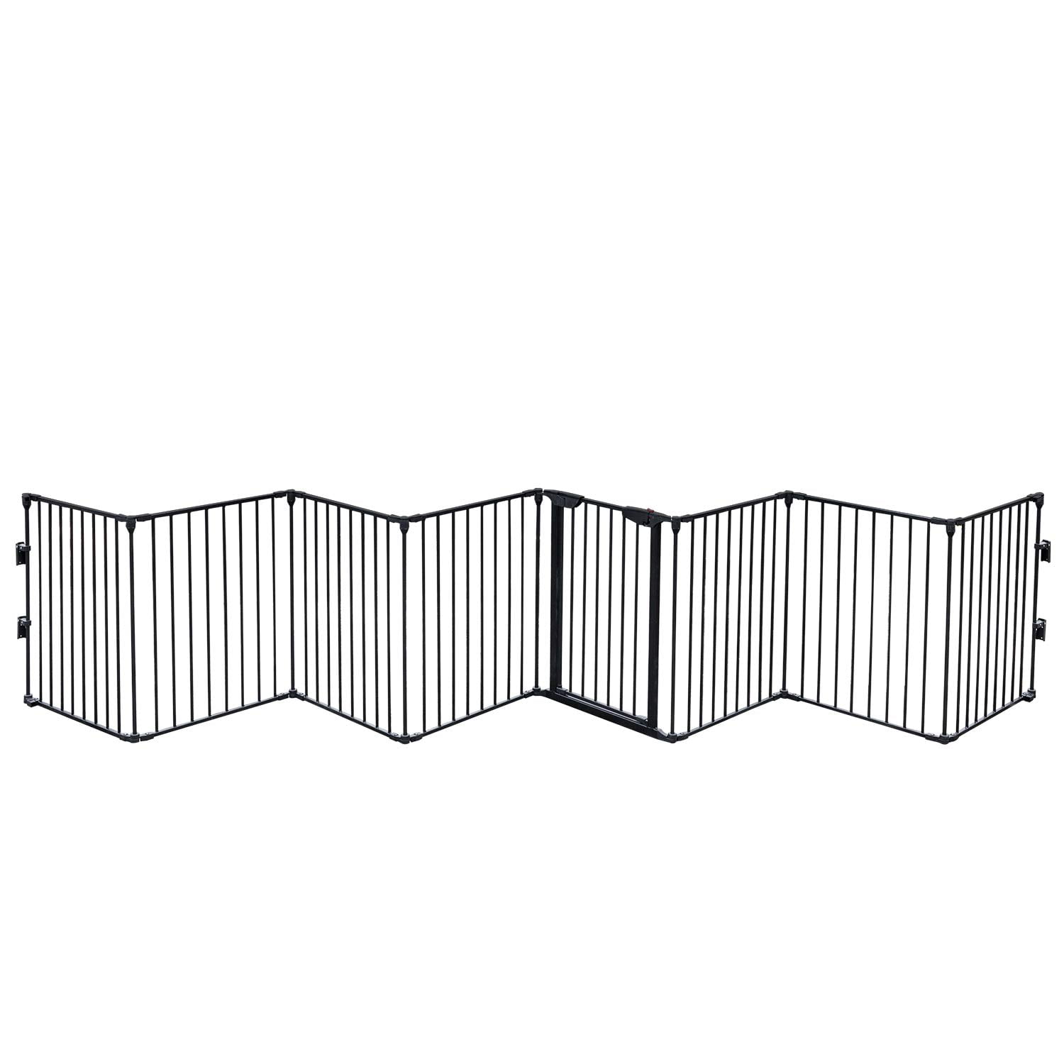Pefilos 8 Panel Play Yard Dog Fences Indoor, Dog Playpen for Multiple Sizes of Dog, Designed for Camping, Black