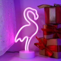 YUYAN-Flamingo Neon Light Signs Pink LED Neon Art Decorative with Holder Base Table Light Marquee Signs/Wall Decoration for Kids' Room Birthday Party Light Bar Recreational Wedding Party
