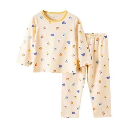 

Baby Girl Outfit Sets Soft Pajamas Cartoon Prints Long Sleeves Sleepwear Top Pants Toddler Girl Clothes