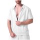 thumbnail image 1 of pstuiky camisetas para hombre, Camisa informal de verano para hombre, de color liso, de manga corta, con solapa y cremallera camisas casuales para hombre xxxl, 1 of 4