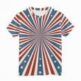 thumbnail image 4 of kpoplk Girls Boys 4th of July American Flag Patriotic USA Shirt Kids Independence Day Tops Girl Short Sleeve Fashion Outfit(Khaki,3-4 Y), 4 of 4