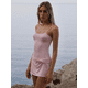 thumbnail image 4 of Absobe Slip Mini Dress Patchwork Cinturón Lazo Ropa de Mujer Vestidos Cortos Delgados Sin Espalda Sólido Noche Falda de Una Pieza Para Mujer, 4 of 5