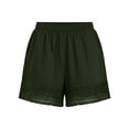thumbnail image 6 of Women's High Waisted Lace Trim Shorts, Elastic Lightweight Summer Shorts with Fringe Hem and Pockets, Stylish Casual Flowy Shorts for Beach Vacation Daily Wear Army Green XL, 6 of 7