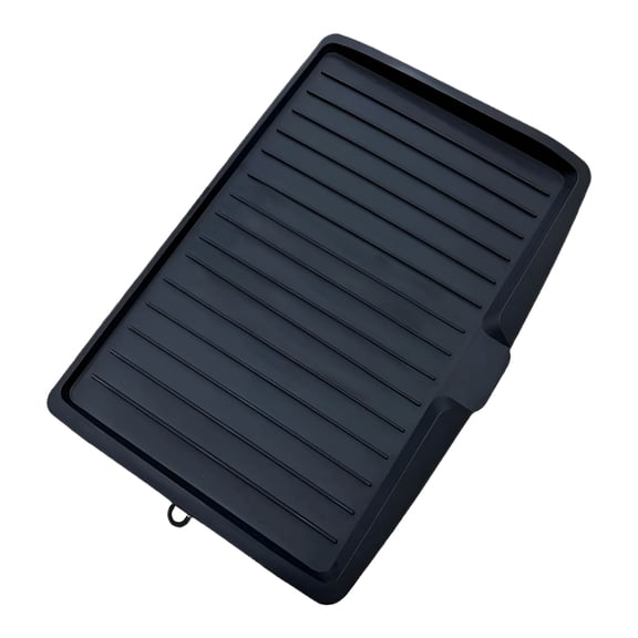 ACDANC Dish Drainer Board,18" Large Draining Tray with Side Drop Slope Diversion,Water Drain Board Drying Plate Dish Strainer Mat with Non-Slip Base for Bowl Cup Kitchenware (black)