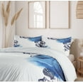 thumbnail image 6 of Ambesonne Ocean Duvet Cover Sets, Sealife Sea Shells Sand, 2-Queen, Navy Blue and White, 6 of 7