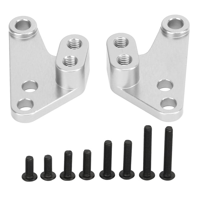 1 par de torres de amortiguación RC, soporte delantero y trasero de carreras para Traxxas 1/10, color plateado