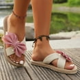thumbnail image 2 of Dakaela Women's Summer Slippers Cross Band House Shoes Bow Beach Outdoor Indoor Walking Slides Sandal, 2 of 7