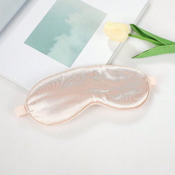 Champagne Satin Sleep Mask, Ultra-Soft Light-Blocking Eye Mask for Travel, Nap, and Night Rest