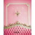 thumbnail image 2 of ABPHOTO Polyester 5x7ft Photography Backdrops Fancy Pink Leather Headboard & Elegant Pink Damask Wallpaper Seamless Newborn Baby Toddlers Portraits Background Photo Studio Props, 2 of 3